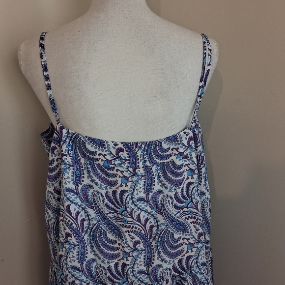 J. Crew Tiered Cotton Voile Shift Maxi Dress in Purple Paisley Size XL NWT - Picture 3 of 10